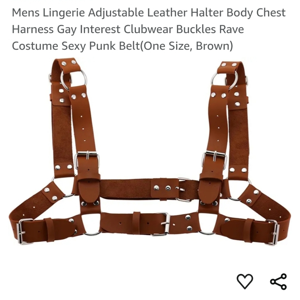 Men's Brown Leather Chest Harness